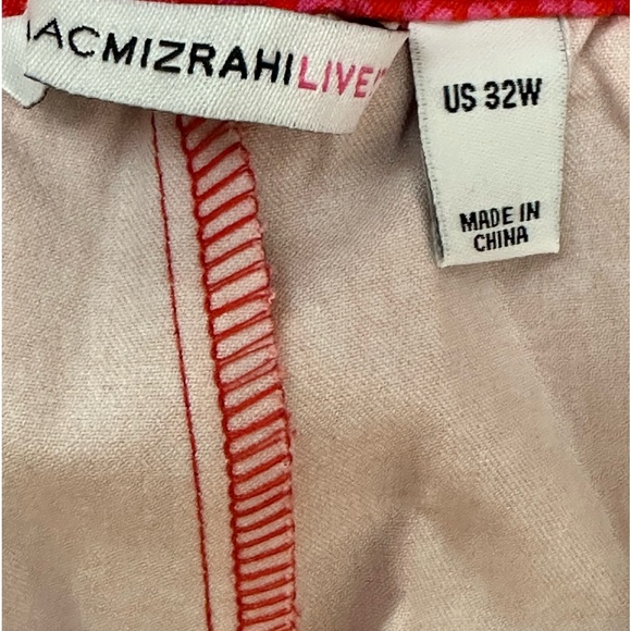 IsaacMizrahiLive Vibrant Orange Floral Pull On Straight Leg Pant Straigh… - Picture 8 of 10